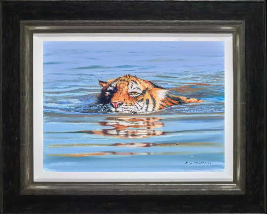 Tiger Cub In Water