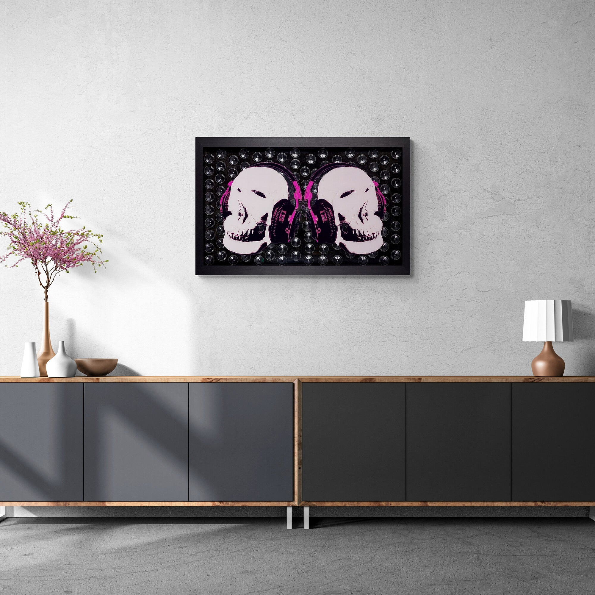 Music Lover-Double Skulls (White)