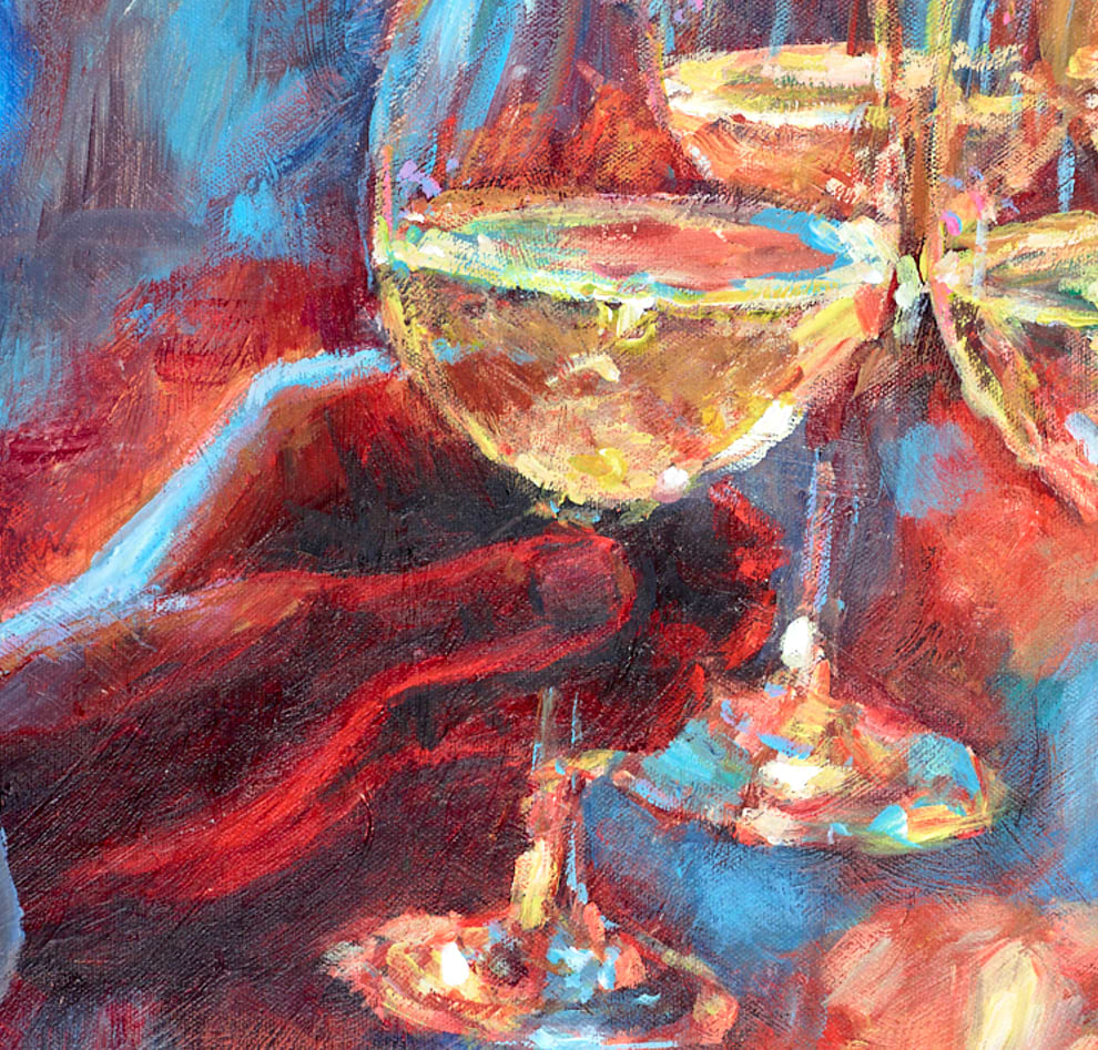 Wine And Blue Lights