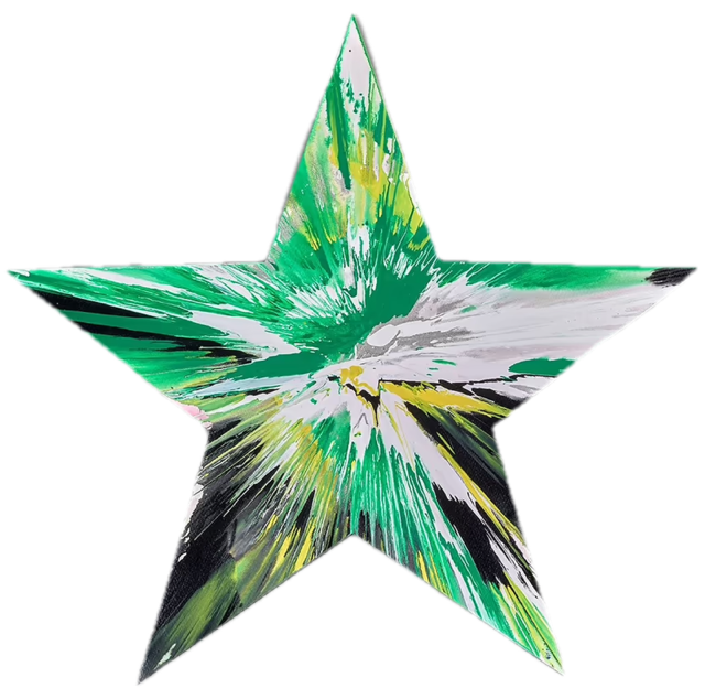 Star Spin Painting Green