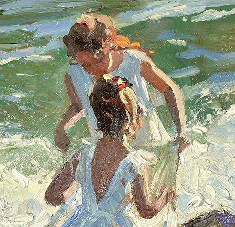 Girls Playing In The Surf
