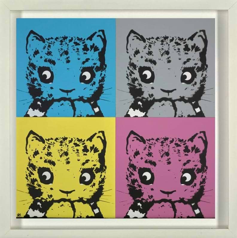 Blue / Grey / Yellow / Pink Cats