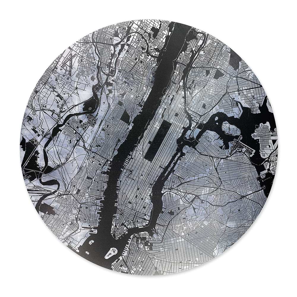 Mappa Mundi New York (Black On Silver)
