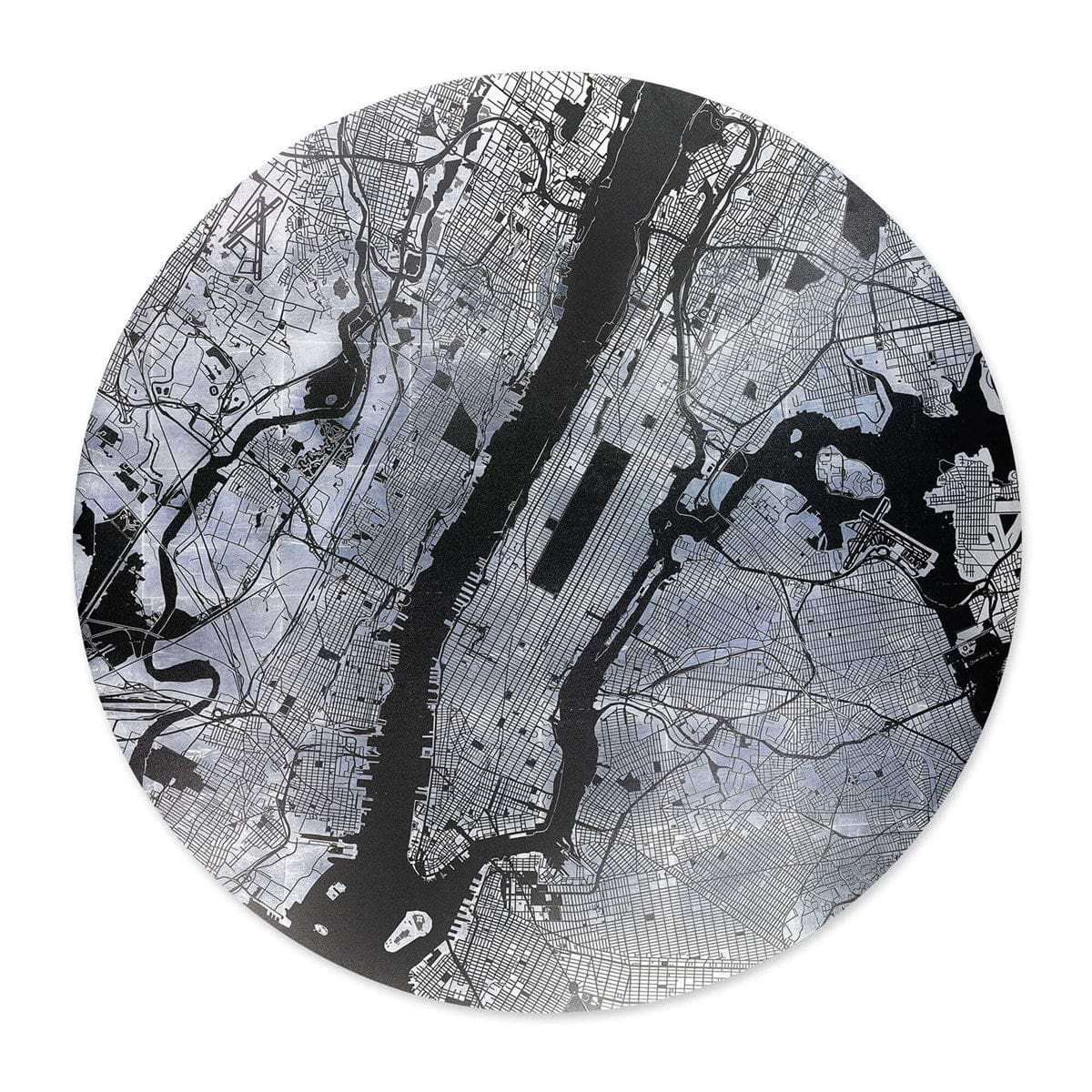 Mappa Mundi New York (Black On Silver)