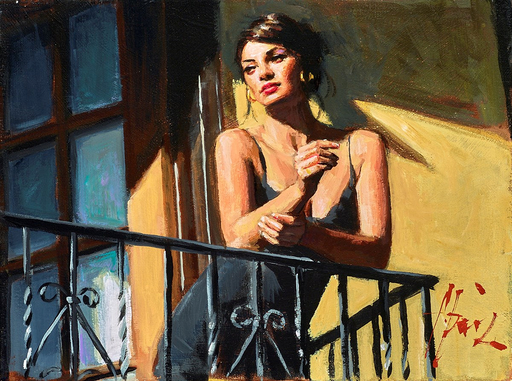 Saba At The Balcony (Black Dress) VII