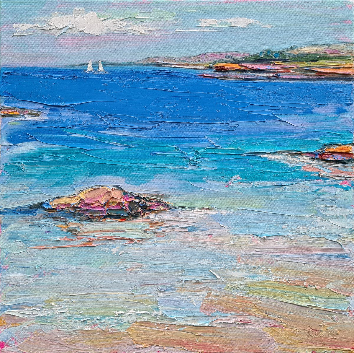 Distant Yachts From The Edge Of The Water, Camusdarach