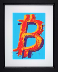 Bitcoin (Blue) (Framed)