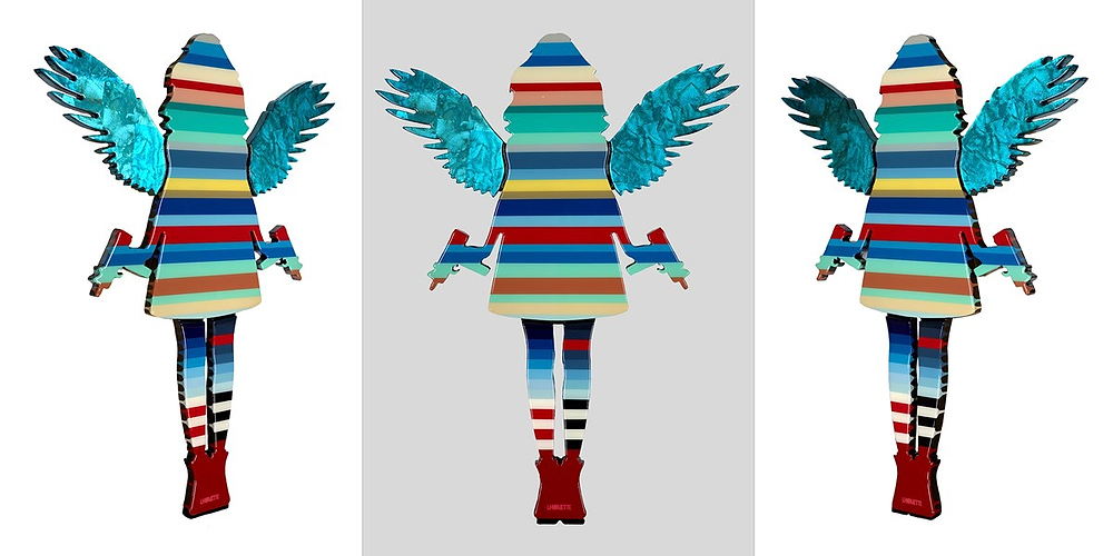 Angel Cake - Blue Stripe