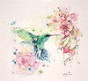 Hummingbird Among Blossom