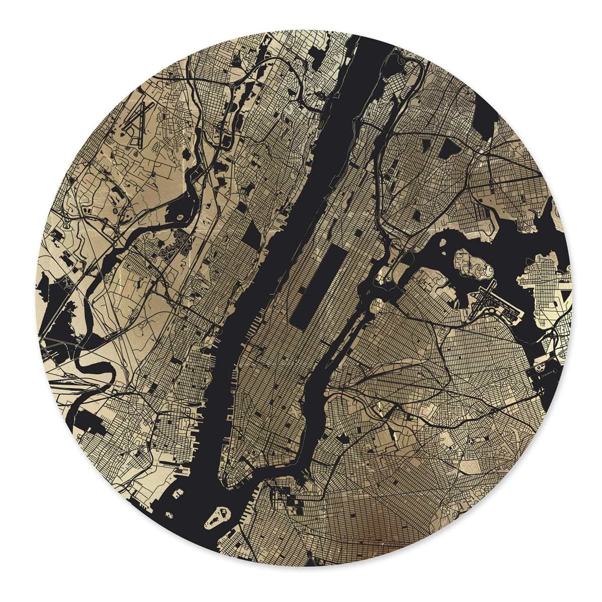 Mappa Mundi New York (Black On Gold)