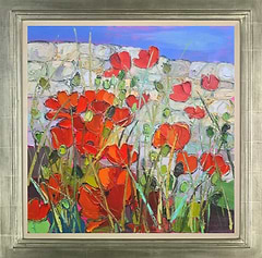 Poppies Growing by a Wall (Framed)