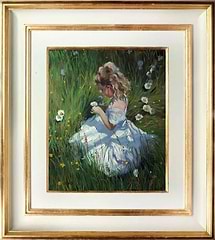 Girl In the Daisy Field (Framed)
