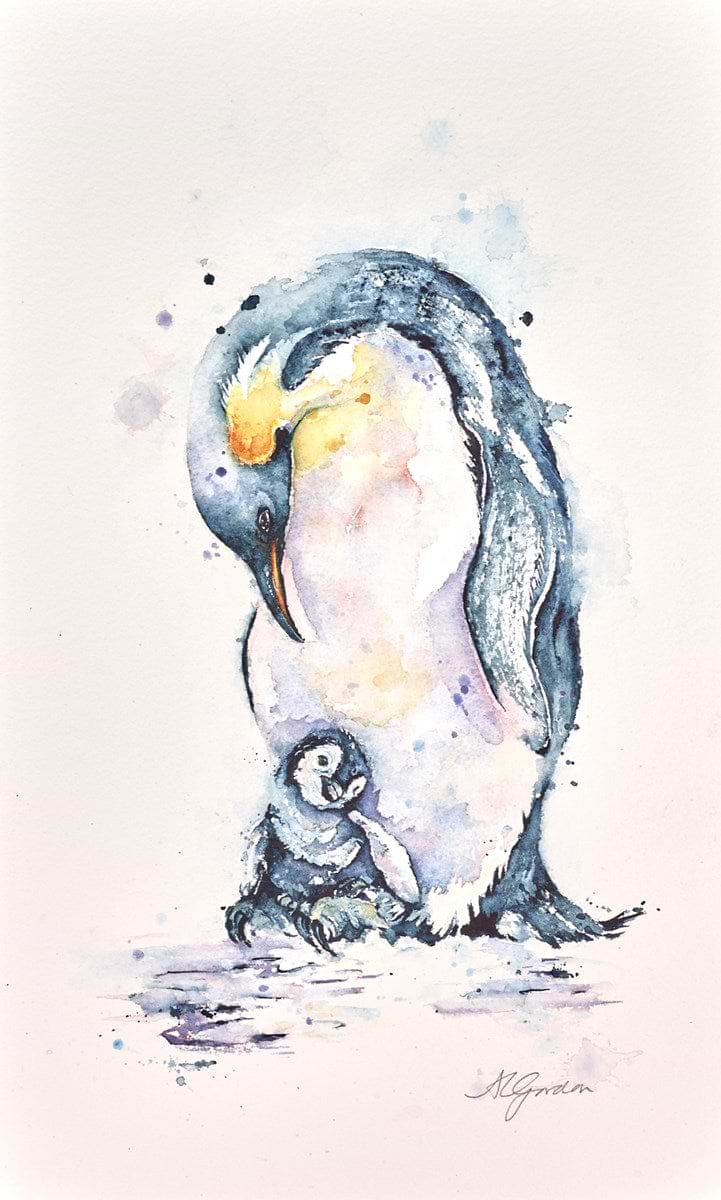 Devoted Dad-Emperor Penguin With Chick