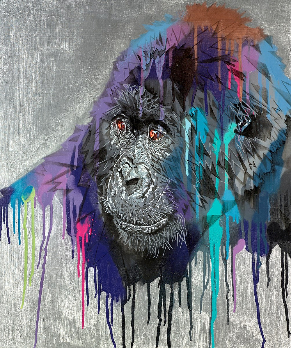 Gorilla On Silver