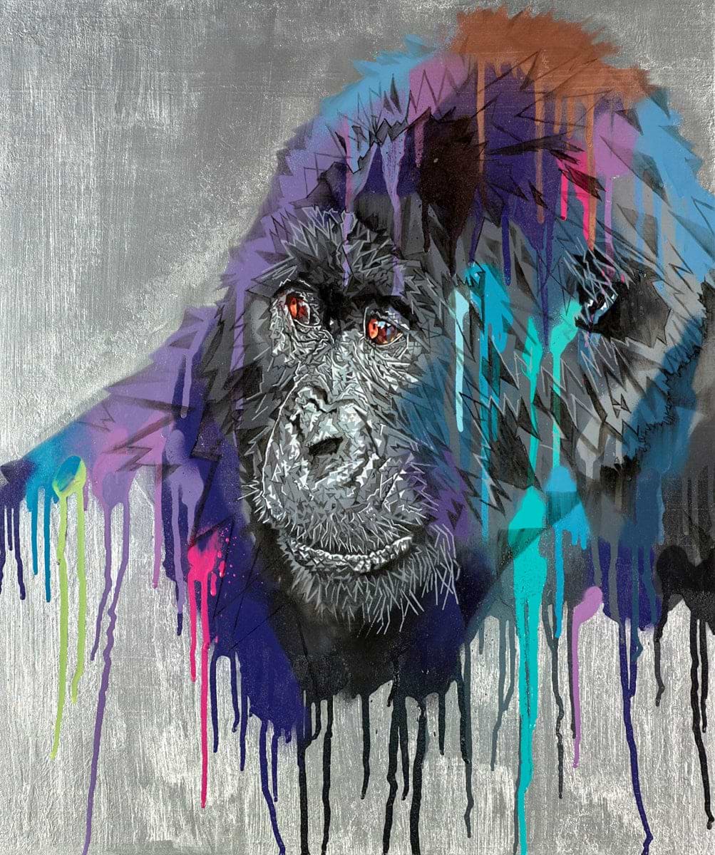 Gorilla On Silver