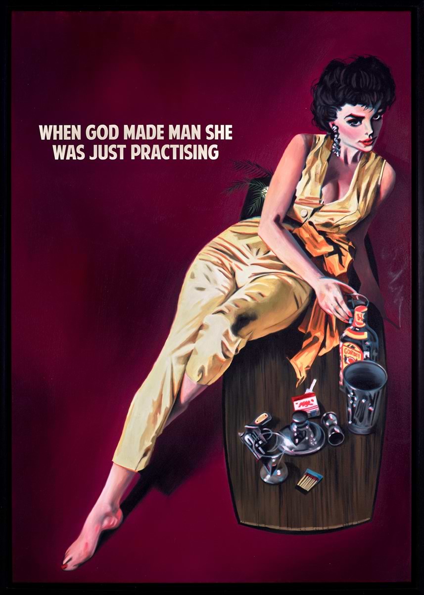 When God Made Man She Was Just Practising (Dark Red)