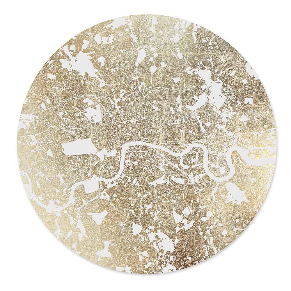 Mappa Mundi London (White On Gold)