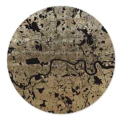 Mappa Mundi London (Black on Gold)