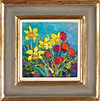 Spring Daffodils and Tulips in the Garden