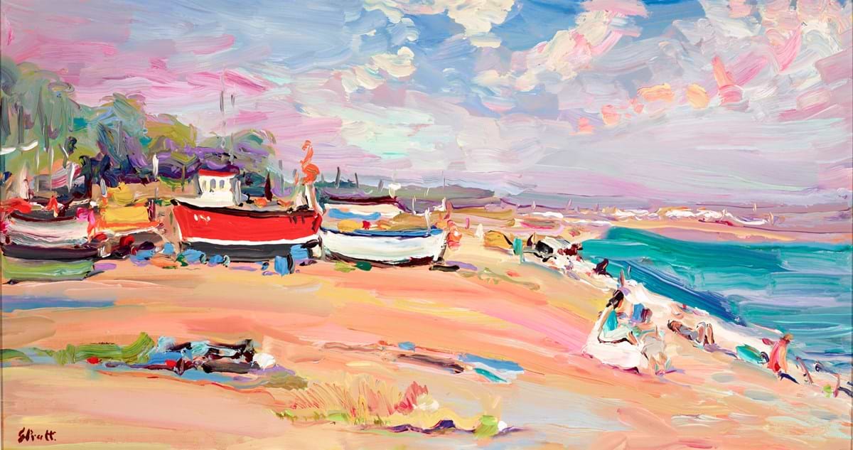 Aldeburgh Beach - Looking North, Plain Air, Super Sunny Day