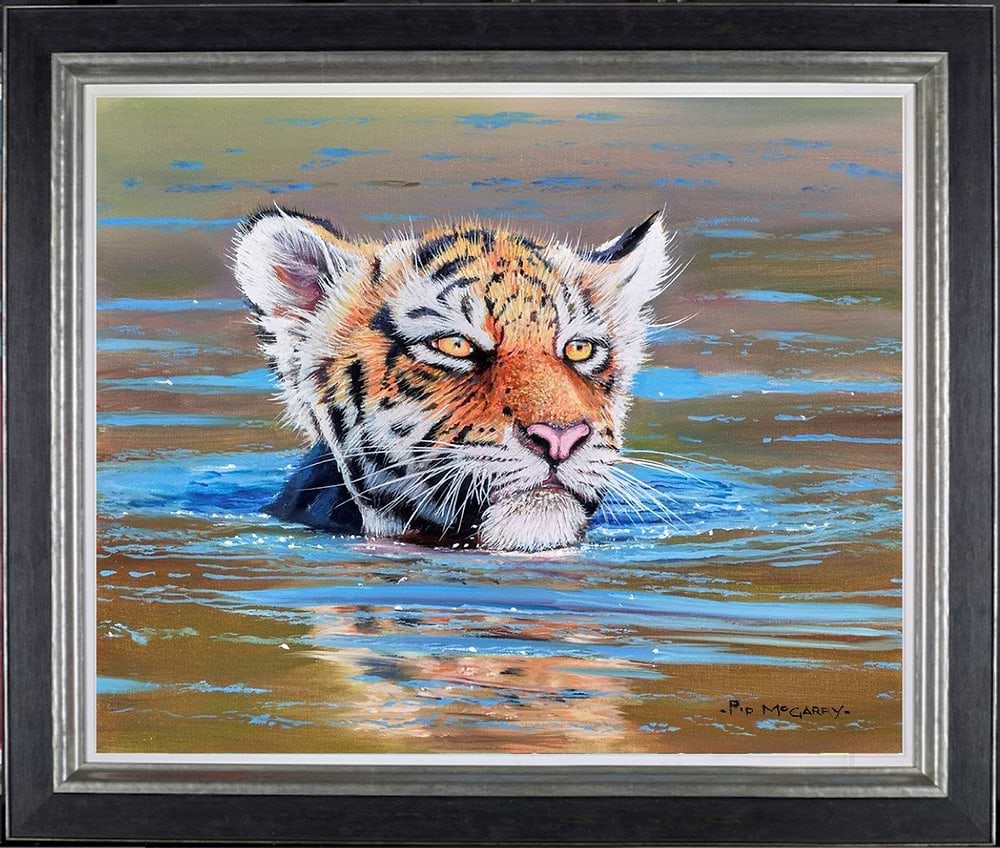 Tiger Cub Bathing
