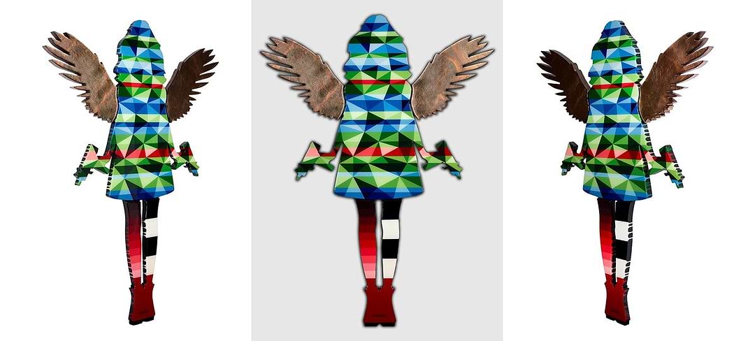 Angel Cake - Med Striped Geo