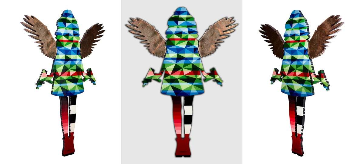Angel Cake - Med Striped Geo