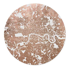 Mappa Mundi London (White on Copper)