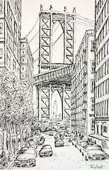 Manhattan Bridge, New York (sketch)