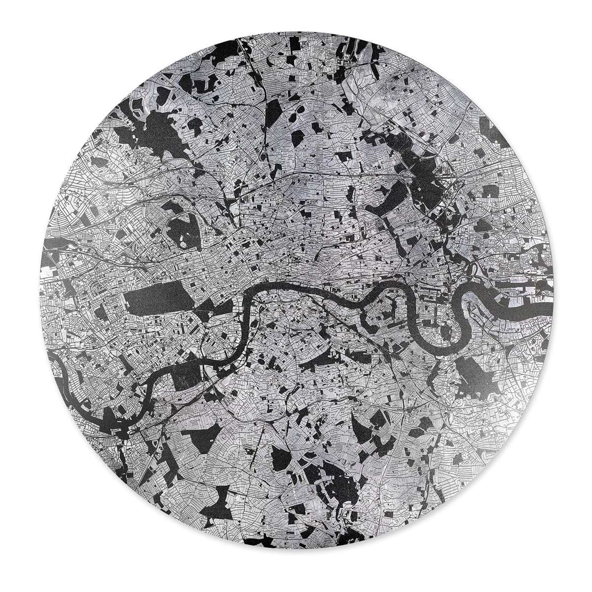 Mappa Mundi London (Black On Silver)