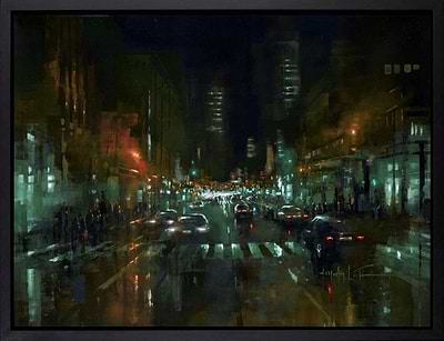 New York Midnight in the City II (Framed)