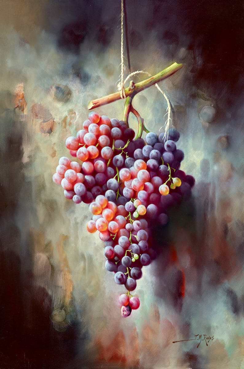 Colgando Uvas Rojas