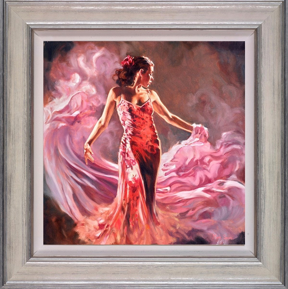Held Pink Shawl Red Dress