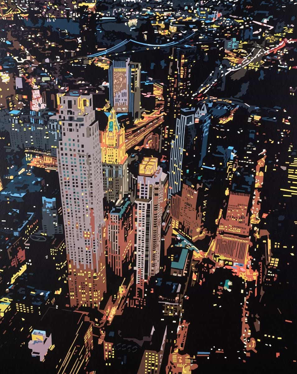 Along The East River At Night , New York