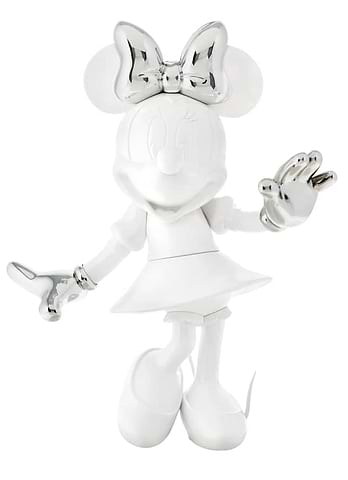 Minnie Welcome Glossy White & Chromed Silver