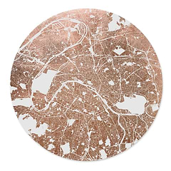 Mappa Mundi Paris (White on Copper)