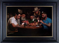 Poker Night at Thy Barber (Framed)