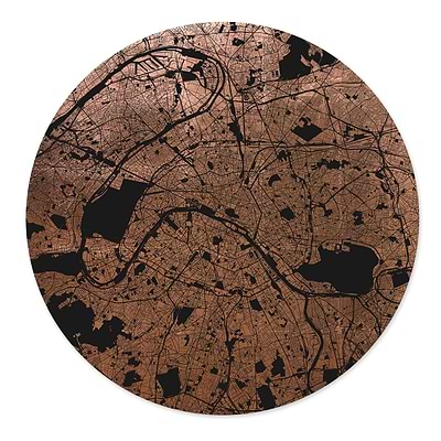 Mappa Mundi Paris (Black on Copper)