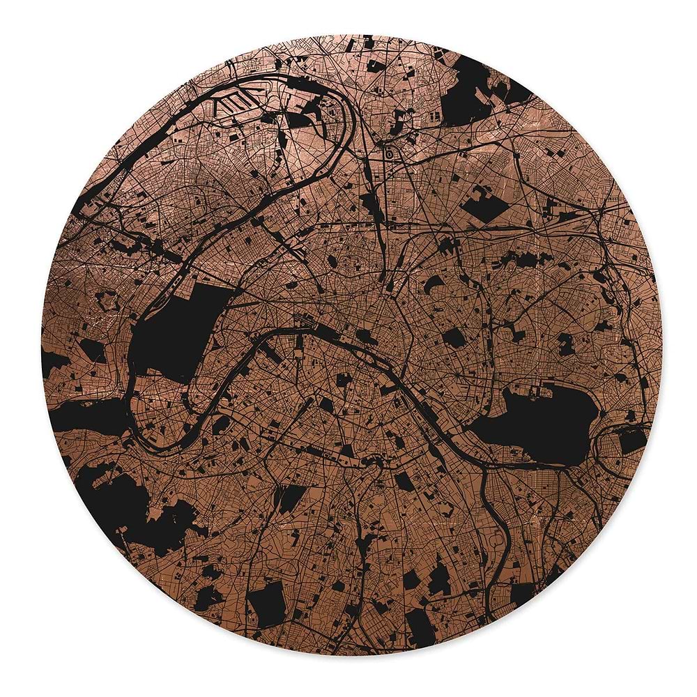 Mappa Mundi Paris (Black On Copper)