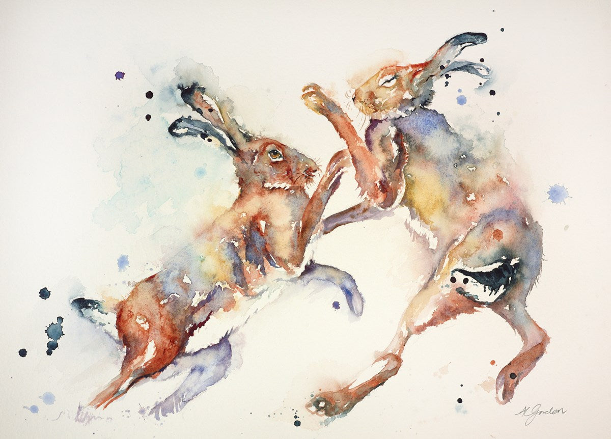 Spring Loaded- Boxing Hares