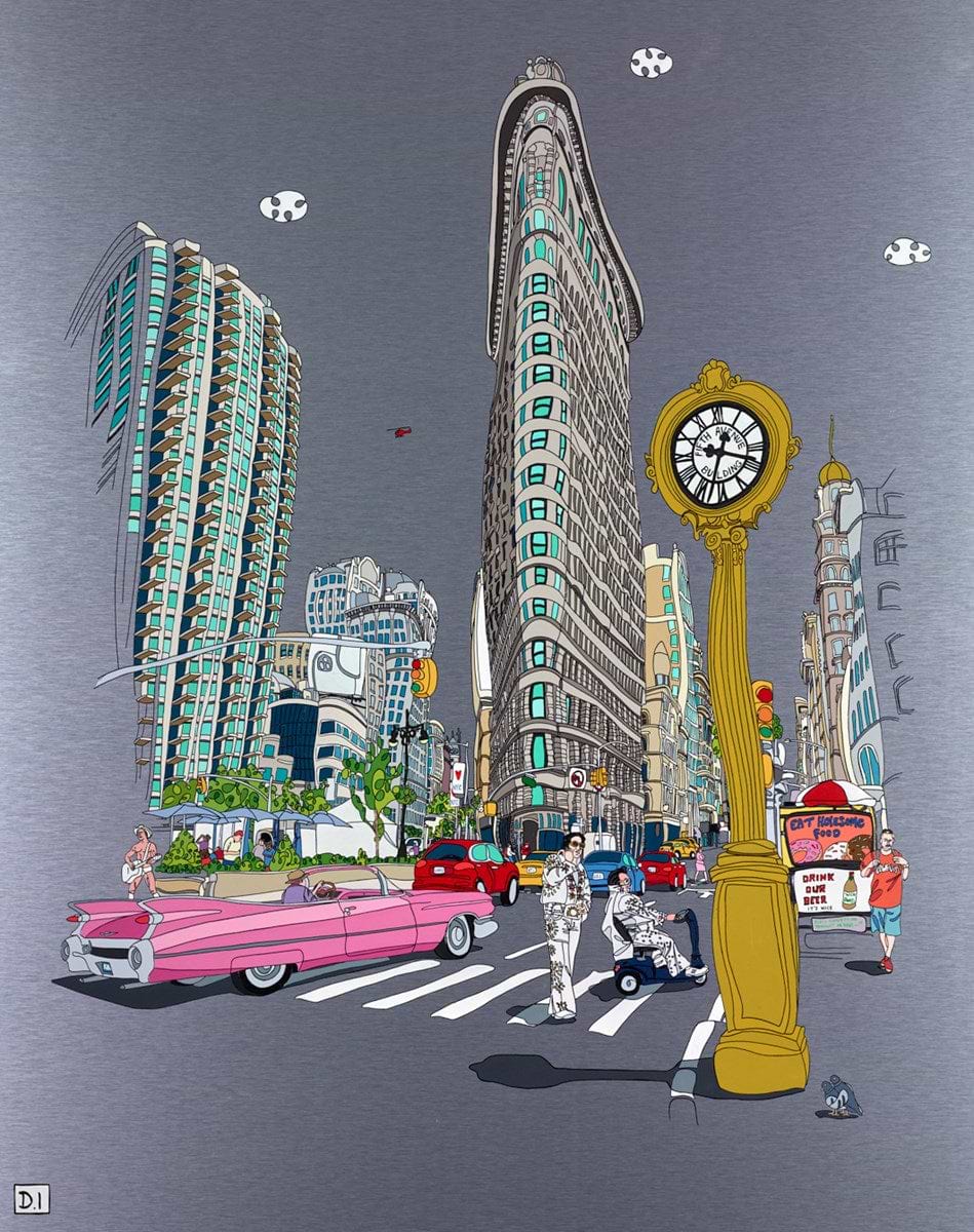 Flatiron With Pink Cadillac