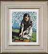 Geisha With White Flowers I (Framed)