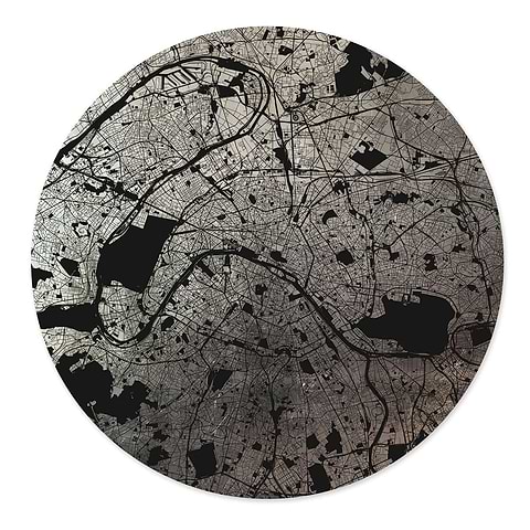 Mappa Mundi Paris (Black On Silver)