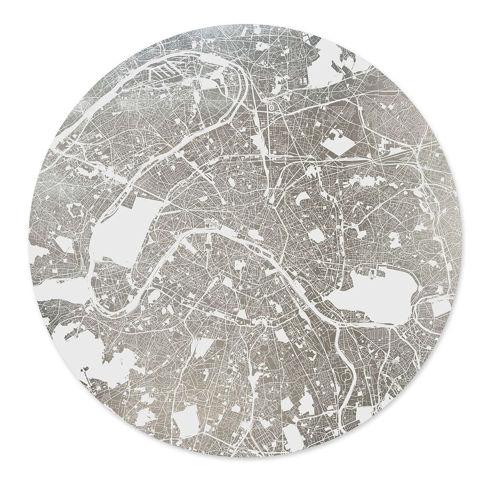 Mappa Mundi Paris (White On Silver)