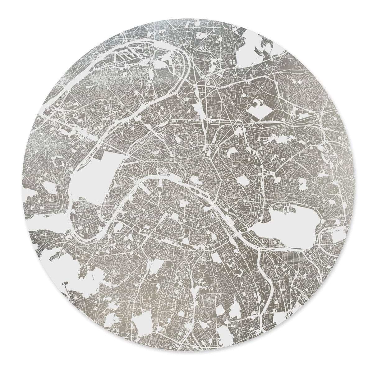 Mappa Mundi Paris (White On Silver)