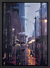 Street In a Rainy City (Framed)