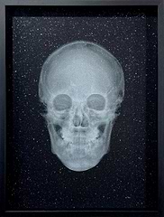Crystal Skull (White on Black) (Framed)