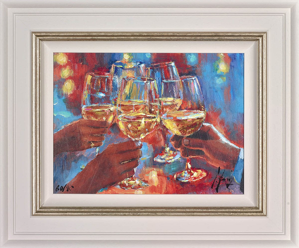 Wine And Blue Lights White