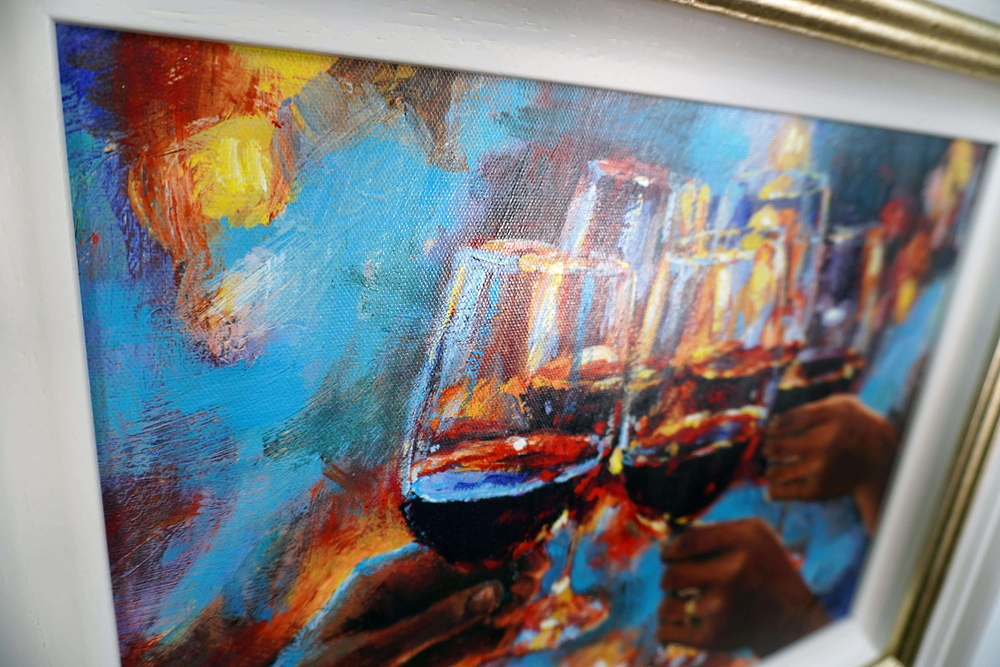 Wine And Blue Lights Red