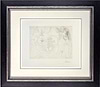 Jeune Femme au Chapeau péchant par pensée, from 347 Series 24/50 (Framed)